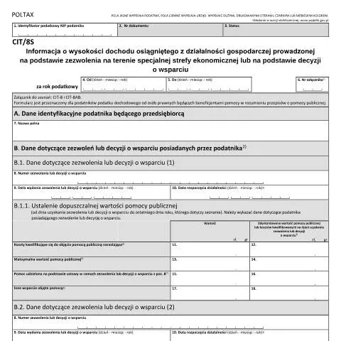 Document preview: Znaczenie formularza CIT/8S w działalności gospodarczej — Podatki i fiskalność (CERFA n°CIT/8S)