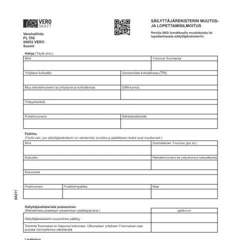 Document preview: Hakemus säilyttäjärekisteriin: Tärkeys ja käyttö — Hallinnolliset asiat