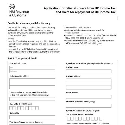 Document preview: How to Apply for UK-Germany Double Taxation Relief — Taxes