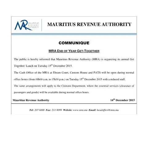 Document preview: Reflecting on Achievements at MRA's Year-End Event — Government & admin (EOY141215)