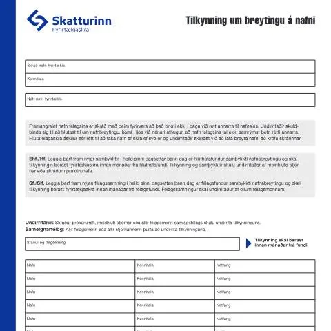 Document preview: Breyting á nafni fyrirtækis - RSK 17.41 — Stjórnsýsla (CERFA n°RSK 17.41)