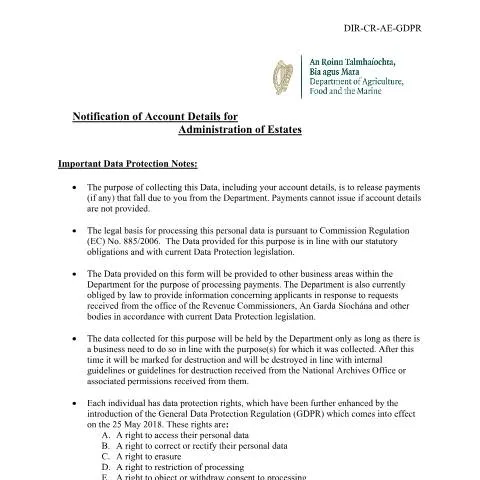Document preview: Essential Guide to DIR-CR Bank Mandate Form for Legal Representatives — Government & admin