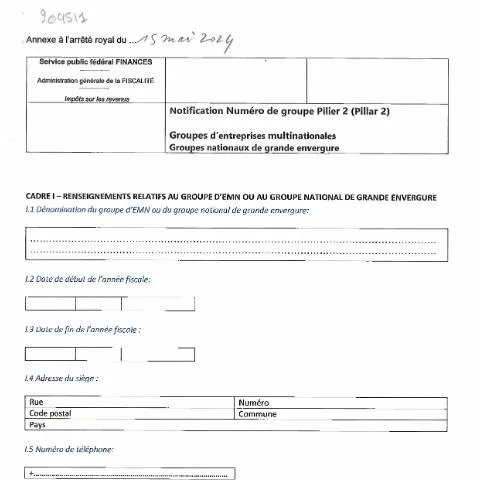 Aperçu du document Comprendre le formulaire de notification BCE groupe en Belgique — Démarches administratives (CERFA n°169-pilier-2-formulaire-notification numero-bce-groupe)