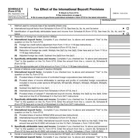 Document preview: Understanding IRS Form 5713SC for International Operations — Taxes (CERFA n°5713SC)