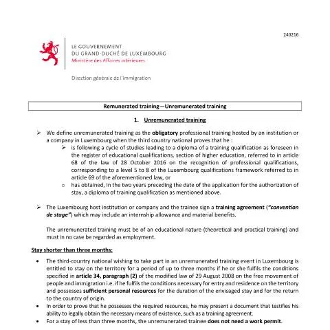 Aperçu du document Comprendre le Formulaire de Demande d'Autorisation de Séjour pour — Études & formation (CERFA n°note-explicative-stagiaire)