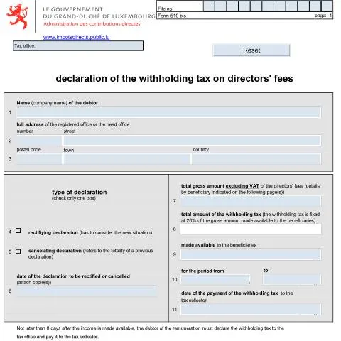 Aperçu du document Comprendre la déclaration de l'impôt à la source pour les — Démarches administratives (CERFA n°510bis E)