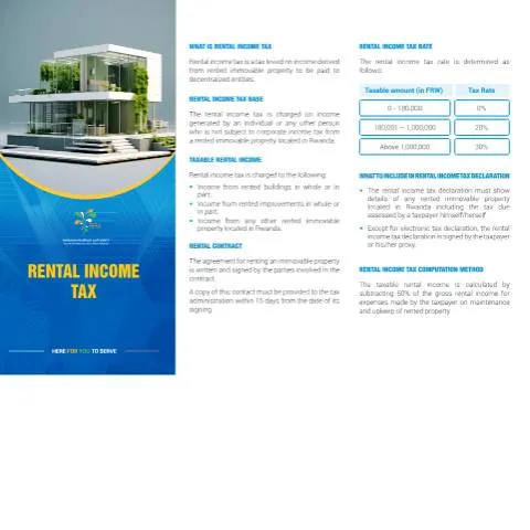 Document preview: Comprehensive Guide to Rental Income Tax in Rwanda 2024 — Taxes (CERFA n°Brochure_Rental_Income_Tax_2024-Eng)