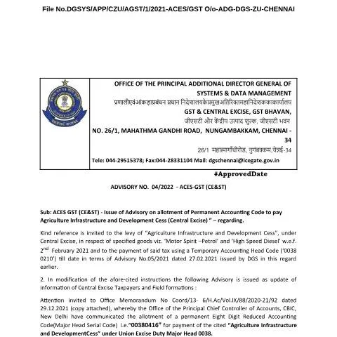 Document preview: Key Insights on Advisory 04 2022 for Agriculture Sector — Taxes (CERFA n°Advisory-04-2022-030222-Permanent-Account-Code-Agriculture-I)