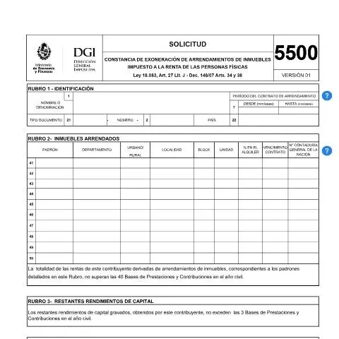 Vista previa del documento Guía Completa sobre el Formulario 5500 de la DGI — Vivienda (CERFA n°5500)