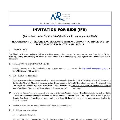 Document preview: Excise Stamps: Key Regulations for the Tobacco Industry — Government & admin (NoticeExciseStamp)