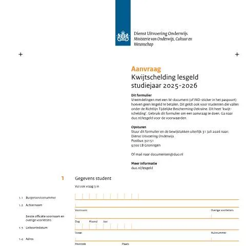 Documentvoorvertoning: Belangrijke Informatie over Kwijtschelding Lesgeld 2025-2026 — Onderwijs & opleiding