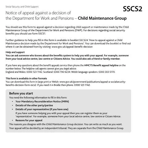 Document preview: How to Appeal a Child Maintenance Decision in the UK — Government & admin