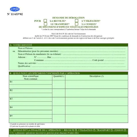 Aperçu du document Comment demander une autorisation pour manipuler des plantes protégées — Démarches administratives (CERFA n°11633*02)