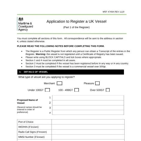 Document preview: Part 1 UK Vessel Registration: From Application to Certificate — Vehicle & driving