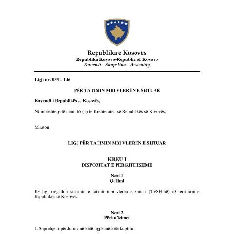 Document preview: Ligji nr. 03/L-146 dhe Rregullimi i TVSH-së — Procedura administrative