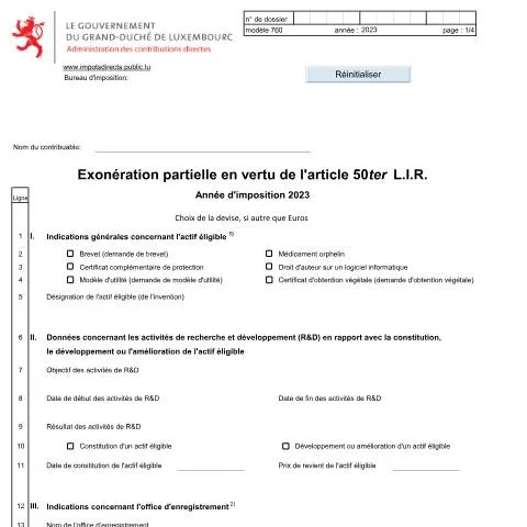 Aperçu du document Comprendre le formulaire 760 F pour la propriété intellectuelle — Impôts & fiscalité (CERFA n°760 F)
