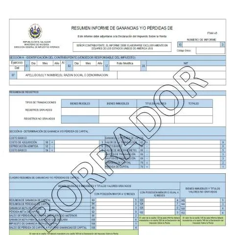 Vista previa del documento Importancia del Formulario F-944-V3 en El Salvador — Impuestos (CERFA n°F-944-V3)