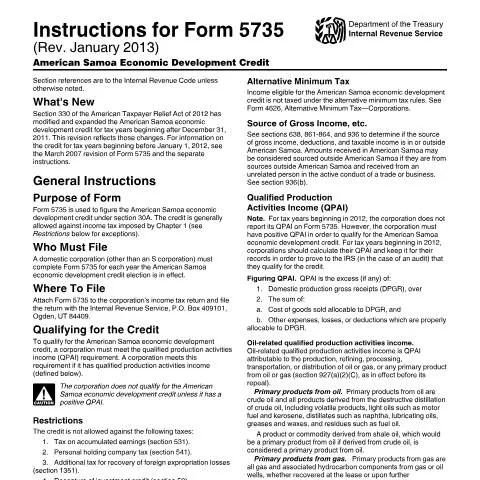 Document preview: Navigating IRS Instructions i5735 for Economic Development Credit — Taxes (CERFA n°INST-5735)