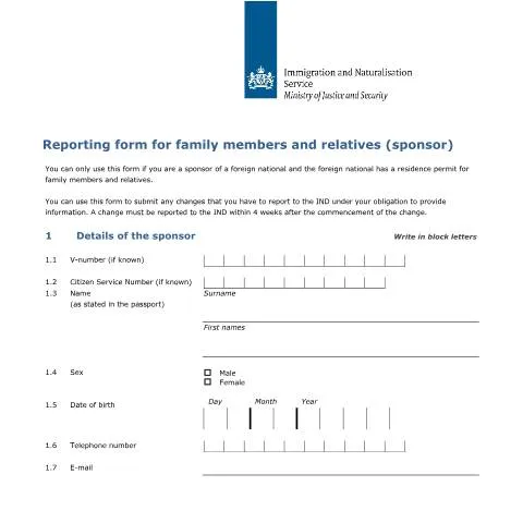 Documentvoorvertoning: Belang van het Rapportageformulier voor Sponsors — Gezin (CERFA n°7596)