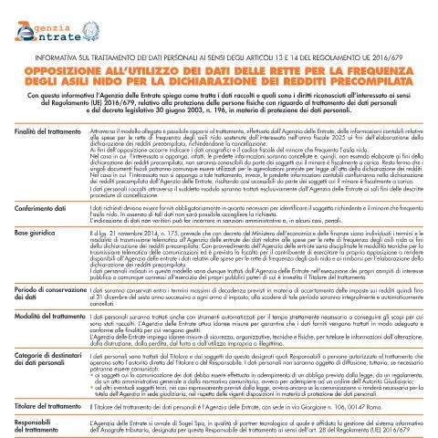 Anteprima documento Opposizione all’utilizzo delle spese delle rette degli asili nido — Pratiche amministrative