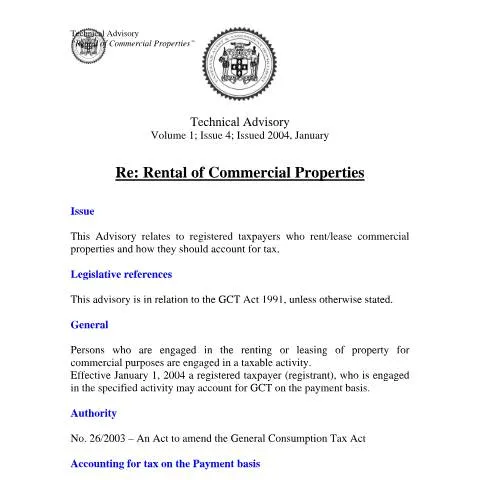 Document preview: Understanding the 2004 IROC GCT Rental of Commercial Properties Form — Taxes (CERFA n°2004.iroc.gct+-+rental+of+commercial+properties)