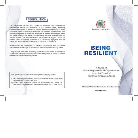 Document preview: Navigating the NPO Landscape in Mauritius: A Resilience Guide — Government & admin (NPO-brochure-BEING-RESILIENT)