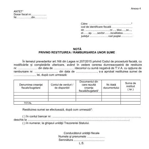 Document preview: Ghid pentru restituirea sumelor în România — Impozite & fiscalitate (CERFA n°A4_OPANAF_63_2017)