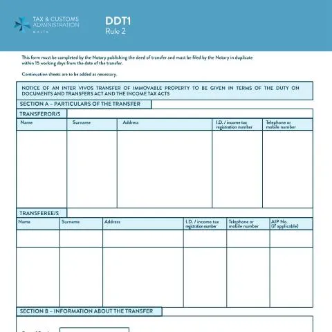 Document preview: Navigating Form ddt1 for Property Tax in Malta — Property & real estate (CERFA n°ddt1)