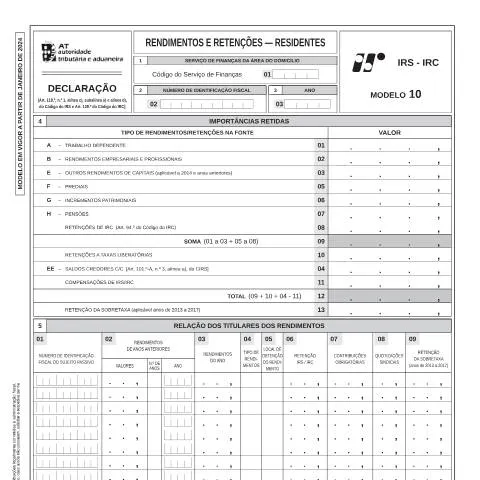 Pré-visualização do documento Entenda o Modelo 10 - Rendimentos e Retenções para Residentes — Impostos (CERFA n°Modelo 10)