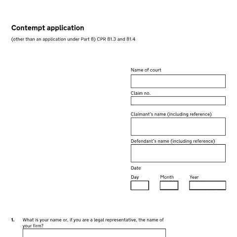 Document preview: Understanding Form N600: Court Order Contempt Proceedings in the UK — Legal & justice