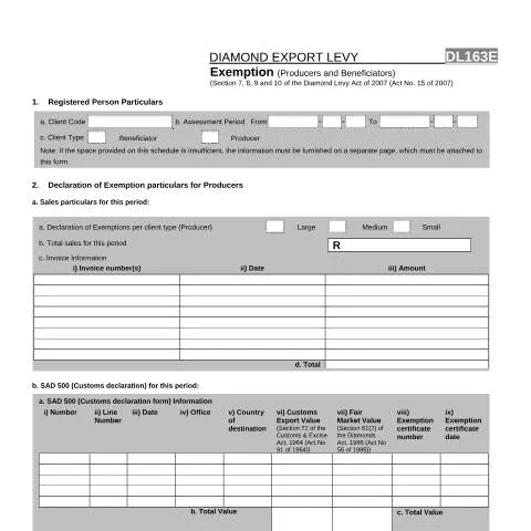Document preview: Essential Guide to the DL 163E Exemption Form — Taxes (CERFA n°DL 163E)