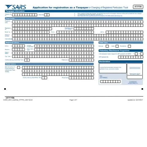 Document preview: Understanding the IT77TR Form for Trust Registration — Government & admin (CERFA n°IT77TR)