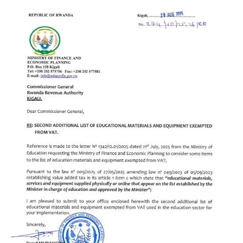 Document preview: Understanding the 2nd Approved MINEDUC Document in Rwanda — Education & training (CERFA n°2nd_approved-MINEDUC)
