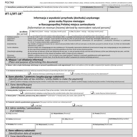 Document preview: Jak wypełnić formularz IFT-1 dla cudzoziemców? — Podatki i fiskalność (CERFA n°IFT-1)