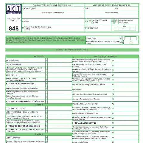 Vista previa del documento Presentación del Formulario 848 para Impuesto a la Renta — Impuestos (CERFA n°F848)
