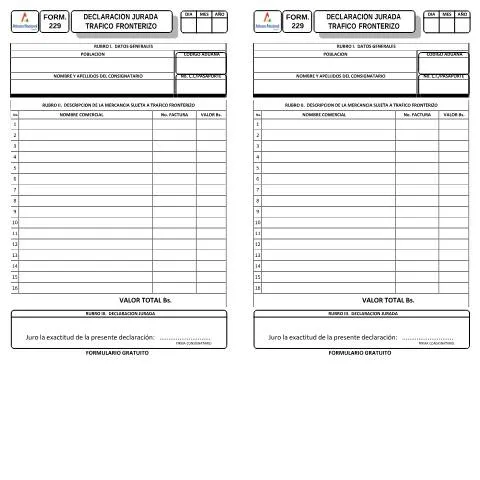 Vista previa del documento Importancia de la Declaración Jurada de Tráfico Fronterizo — Trámites administrativos (CERFA n°Form 229)