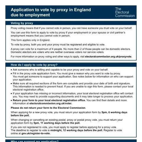 Document preview: Proxy Voting Application Guide for Employees — Work & employment