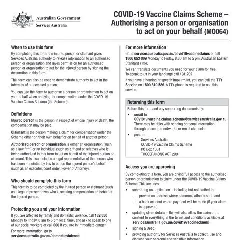 Document preview: Understanding Authority to Act on Your Behalf for COVID-19 Vaccine — Health (CERFA n°MO064)