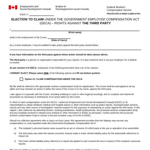 Document preview: Understanding Election to Claim Under GECA for Federal Employees — Work & employment (CERFA n°LAB1192)