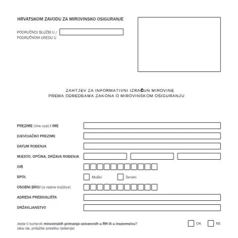 Document preview: Uvod u ispunjavanje obrasca Tiskanica br 5 2 za mirovinsko osiguranje — Mirovina i penzija (CERFA n°Tiskanica_br_5_2)