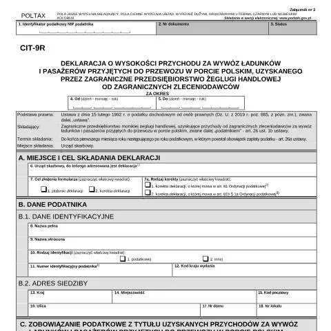 Document preview: Wszystko, co musisz wiedzieć o deklaracji CIT-9R — Podatki i fiskalność (CERFA n°CIT-9R)