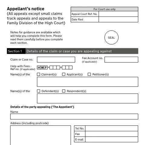 Document preview: How to Appeal Court Decisions Using Form N161 in the UK — Legal & justice