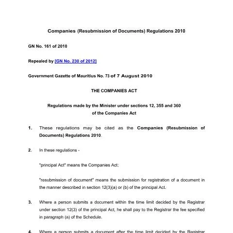 Document preview: The Role of GN. 161 of 2010 in Business Compliance — Government & admin (GN.-161-of-2010)