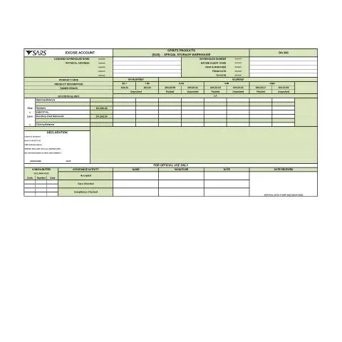 Document preview: Understanding the DA 260C1 , Spirits SOS External Form — Government & admin (CERFA n°DA 260C1)