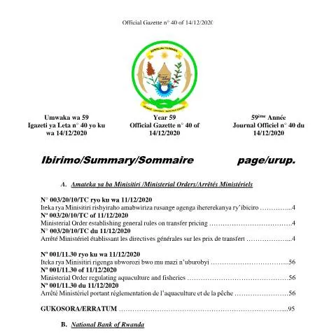 Document preview: In-Depth Analysis of Rwanda's 2020 Transfer Pricing Framework — Taxes (CERFA n°publication_transfer_pricing._2020)