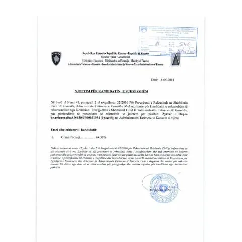 Document preview: Roli i Njoftimit për Kandidatin e Suksesshëm në Punësim — Punë & punësim