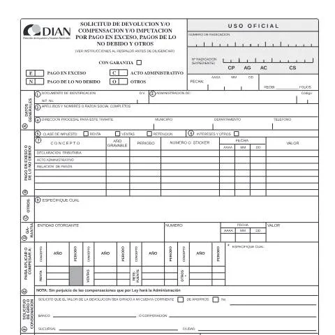 Vista previa del documento Formulario F82006-2005: Devolución y Compensación de Pagos — Trámites administrativos (CERFA n°F82006-2005)