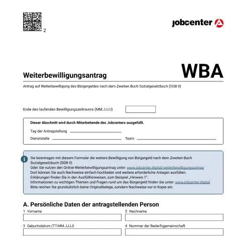 Dokumentvorschau: Der Weg zur Weiterbewilligung des Bürgergeldes — Behörden & Verwaltung (CERFA n°weiterbewilligung-sgb2_ba042699)