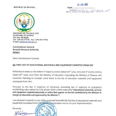 Document preview: Understanding the Importance of Rwanda's Approved Educational — Education & training (CERFA n°1st_Approved_list_of_Education_materials_equipments)