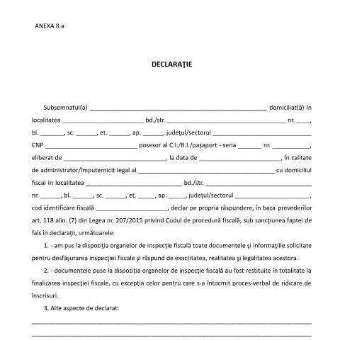 Document preview: Rolul Declarației OPANAF 3711/2015 în sistemul fiscal românesc — Impozite & fiscalitate (CERFA n°O3711_15_A8)
